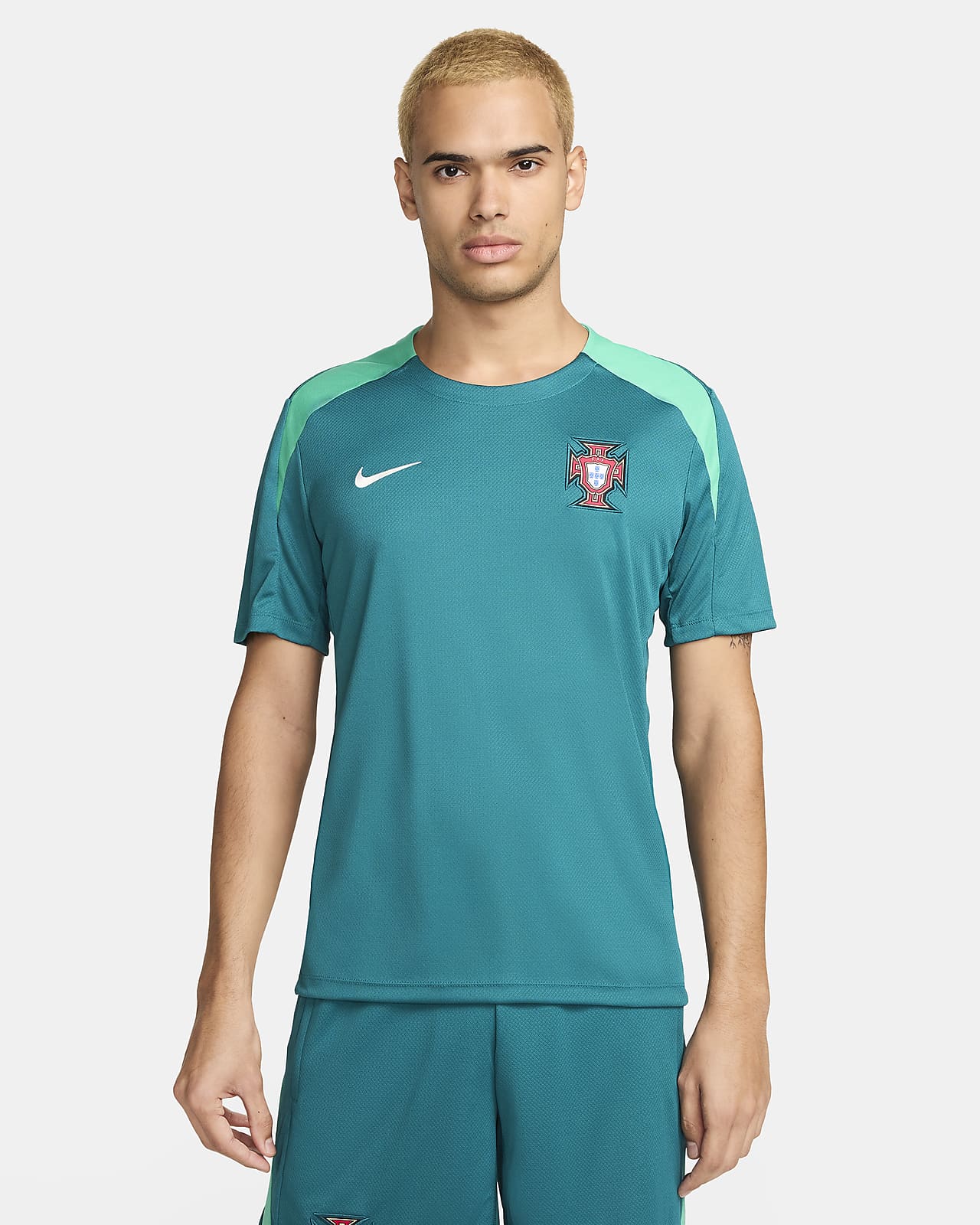 Męska dzianinowa koszulka piłkarska z krótkim rękawem Nike Dri-FIT Portugalia Strike