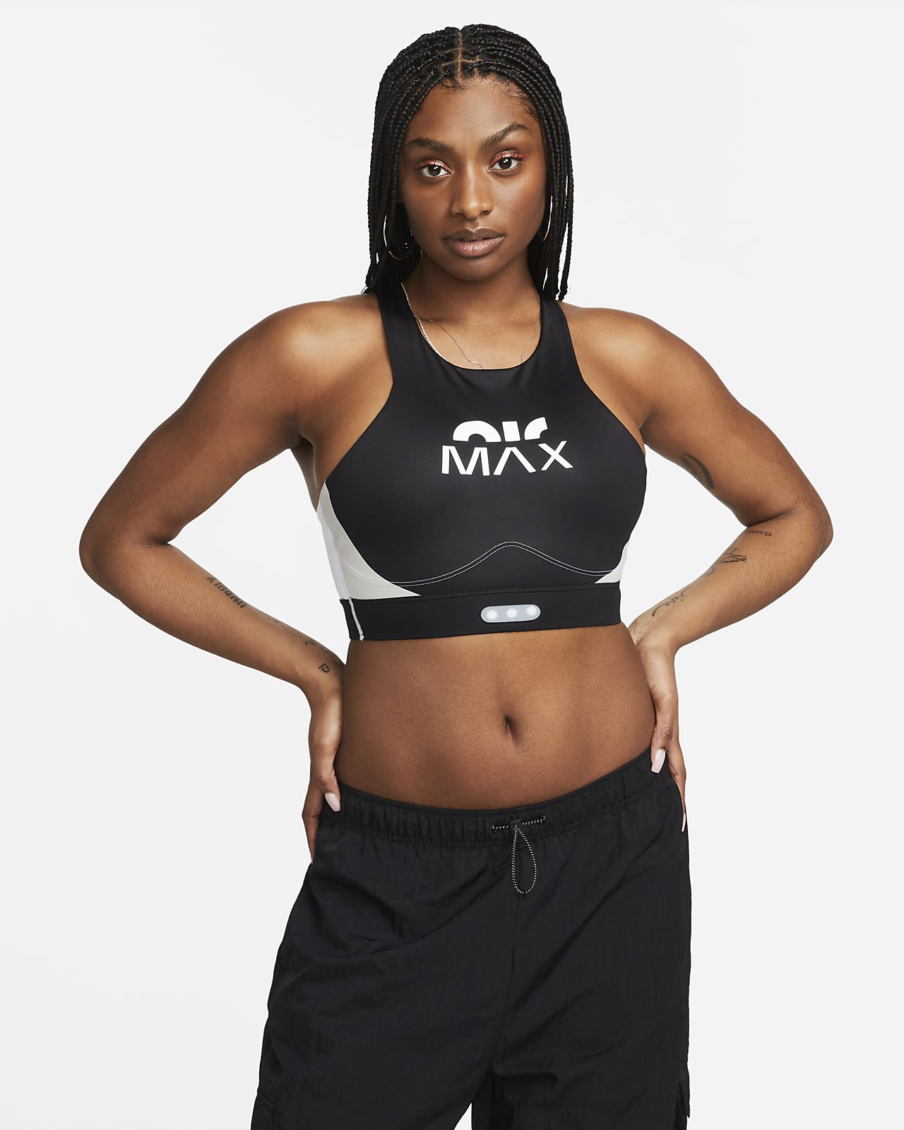 Women's Nike Swoosh Icon Clash Shimmer Sports Bra DM0913 010 Size