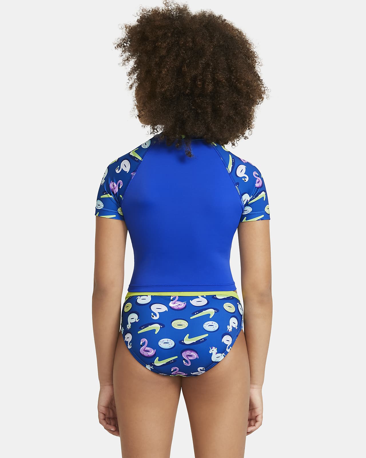 Conjunto de natación con top corto de corta para niña grande Nike. Nike.com