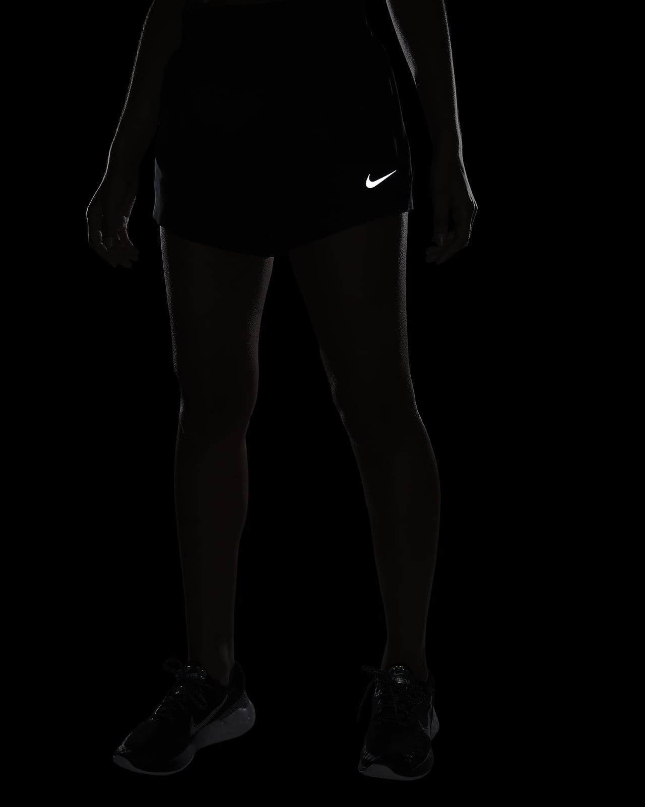 WOMEN'S Nike Running Dri Fit black shorts with built in underwear