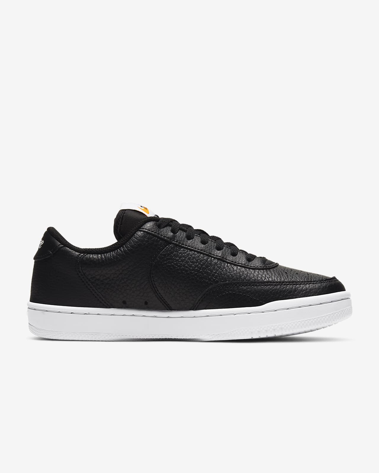 nike court vintage premium leather trainers in black