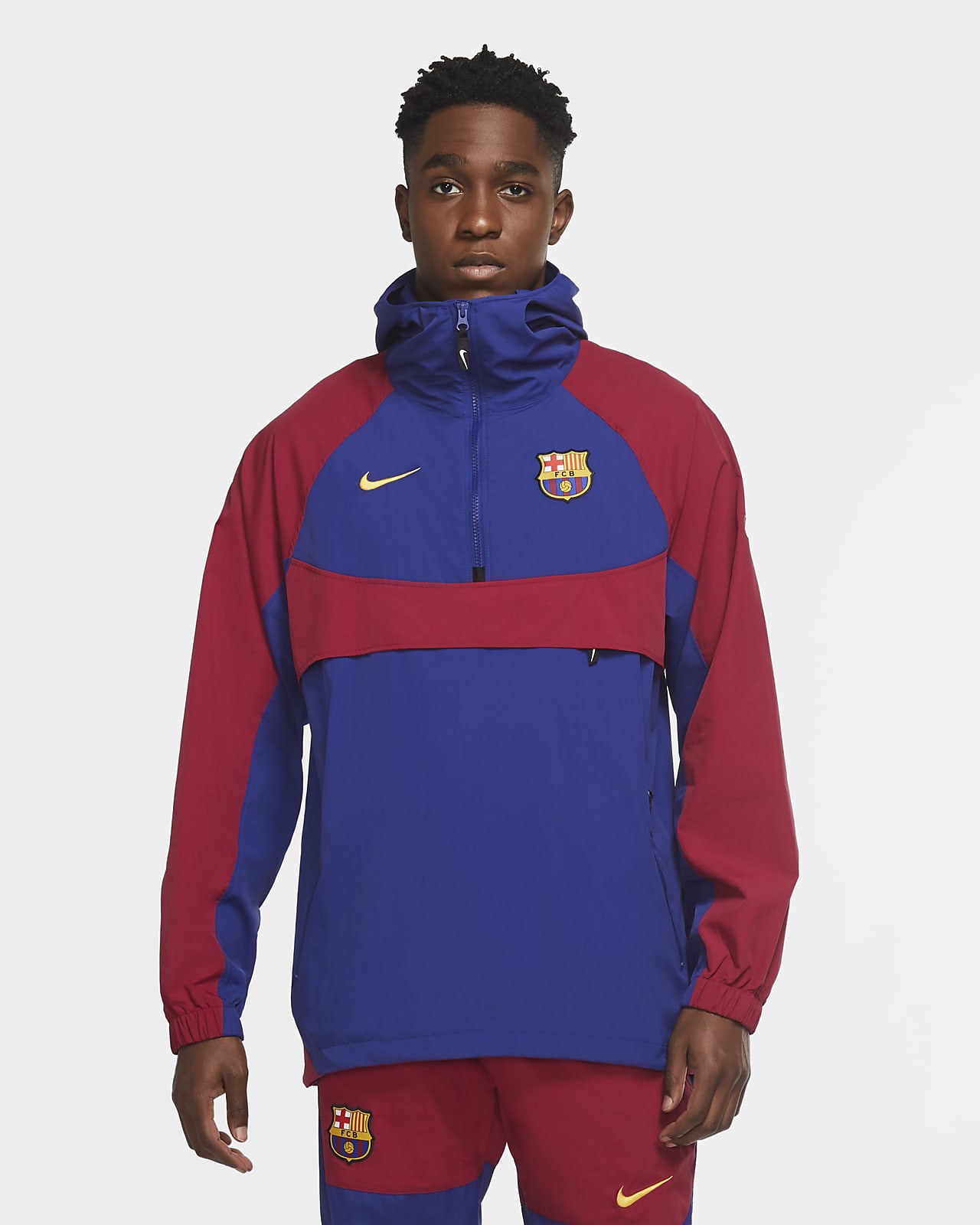 FC Barcelona Men's Hooded Woven Jacket