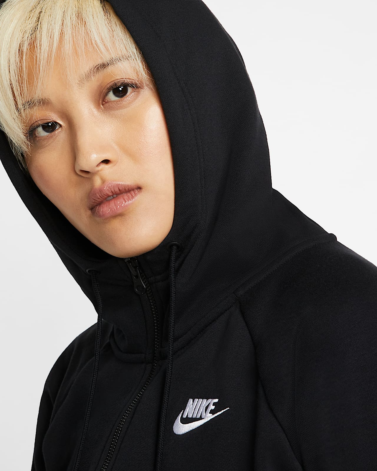 nike black full zip hoodie women's