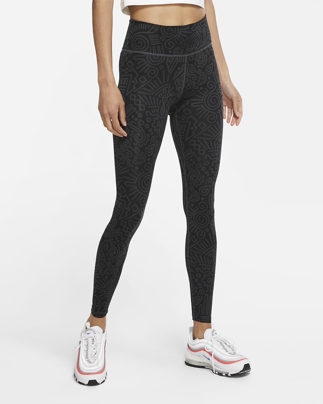 Nike One Icon Clash Women's Mid-Rise Leggings (as1, Alpha, x_s, Regular,  Regular, Black/Black/White) at  Women's Clothing store