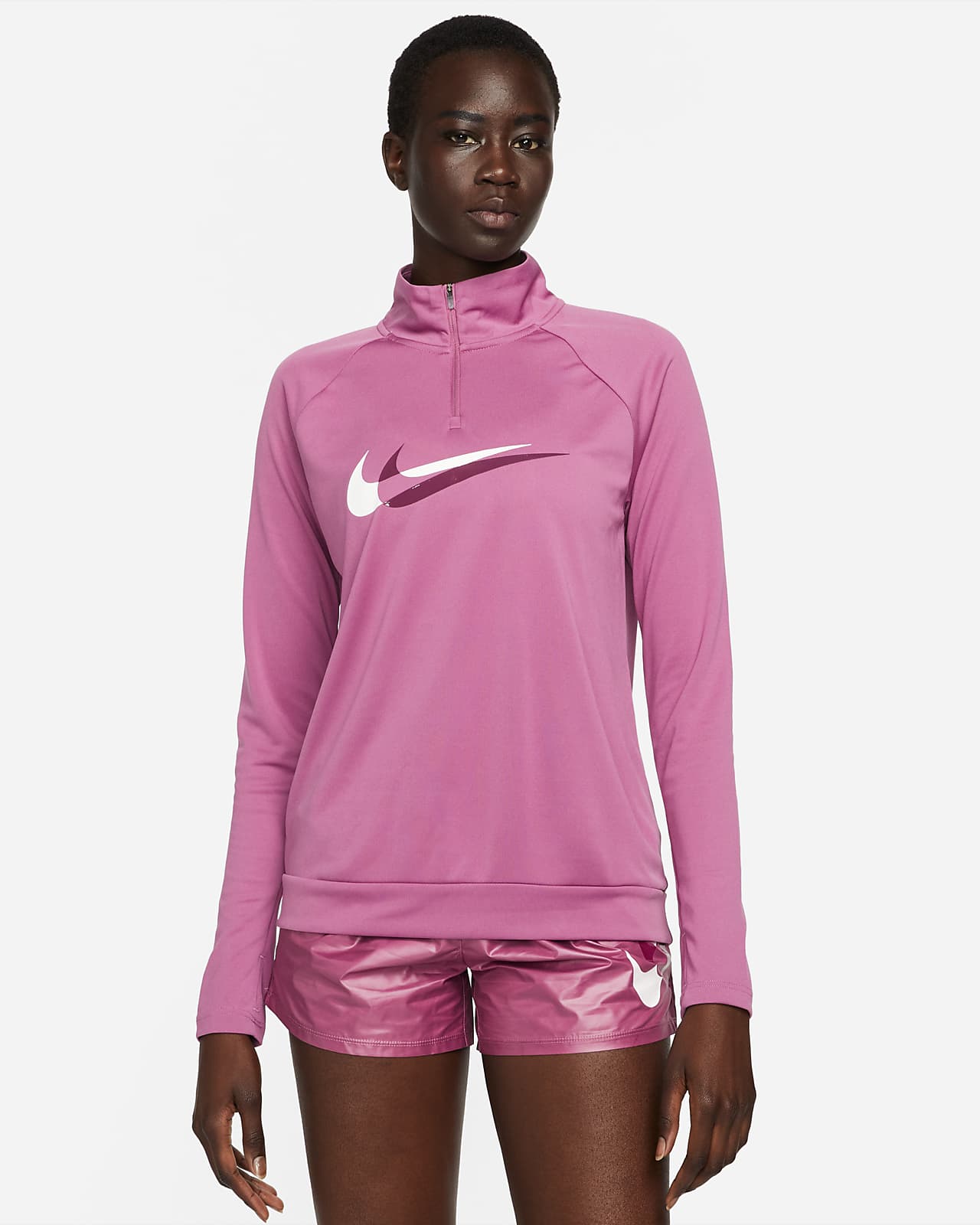 Capa intermedia de running con cierre de 1/4 para mujer Nike Dri-FIT Swoosh Run