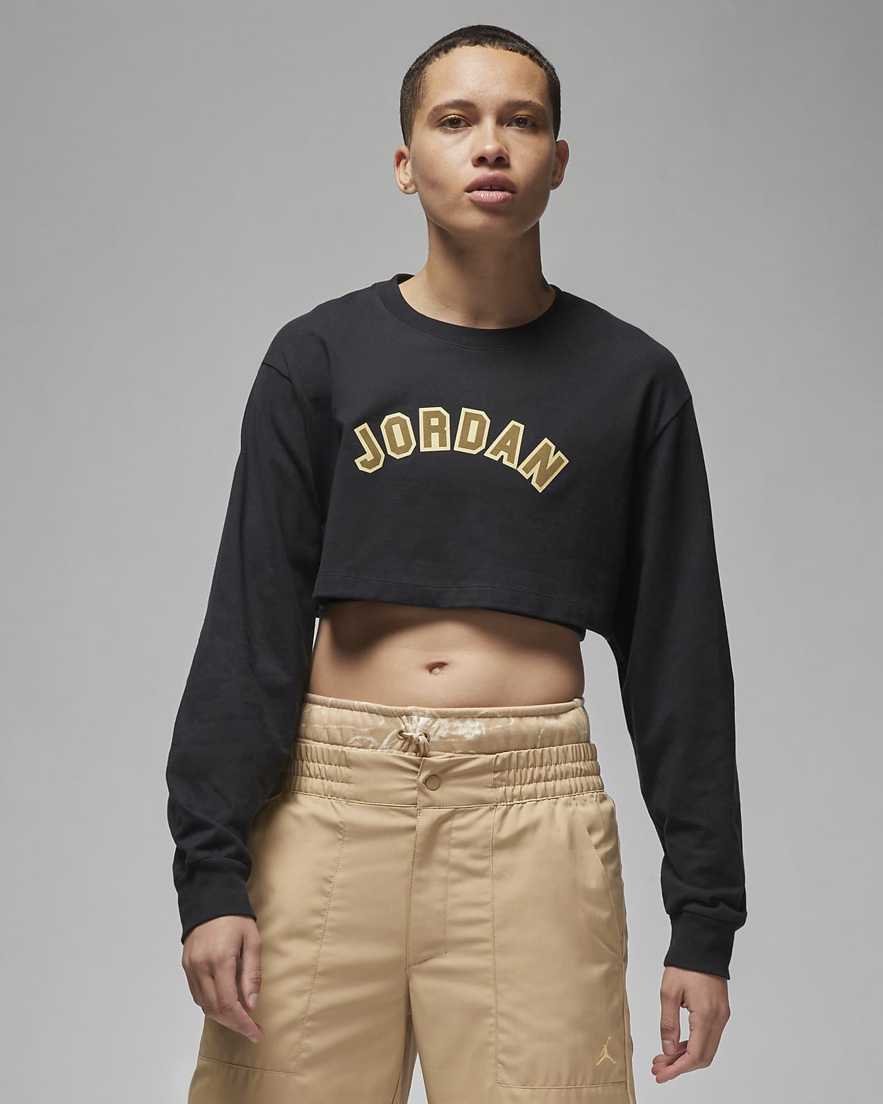Jordan Women's Super-Crop Long-Sleeve Graphic T-Shirt. Nike CA