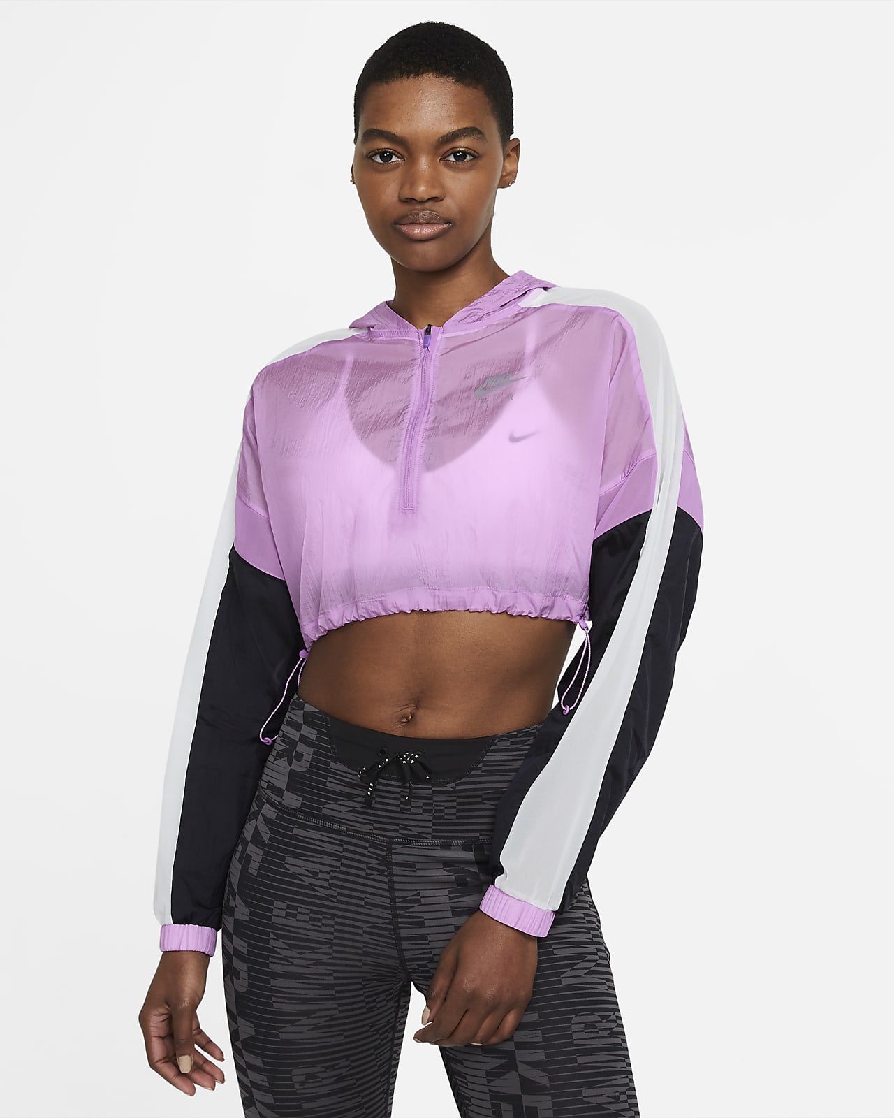 Crop jacket. Укороченная куртка Nike Air женская. Женская Беговая куртка Nike Air. Женская Беговая куртка Nike Air черная фольга.