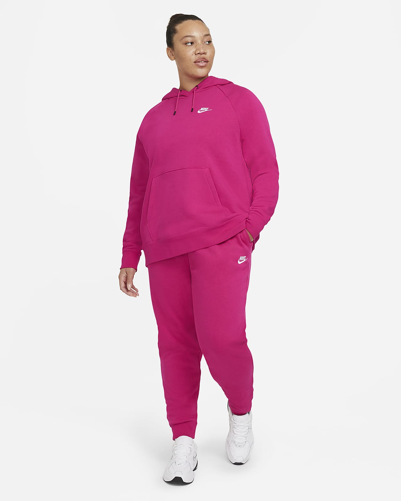 pink nike hoodie plus size