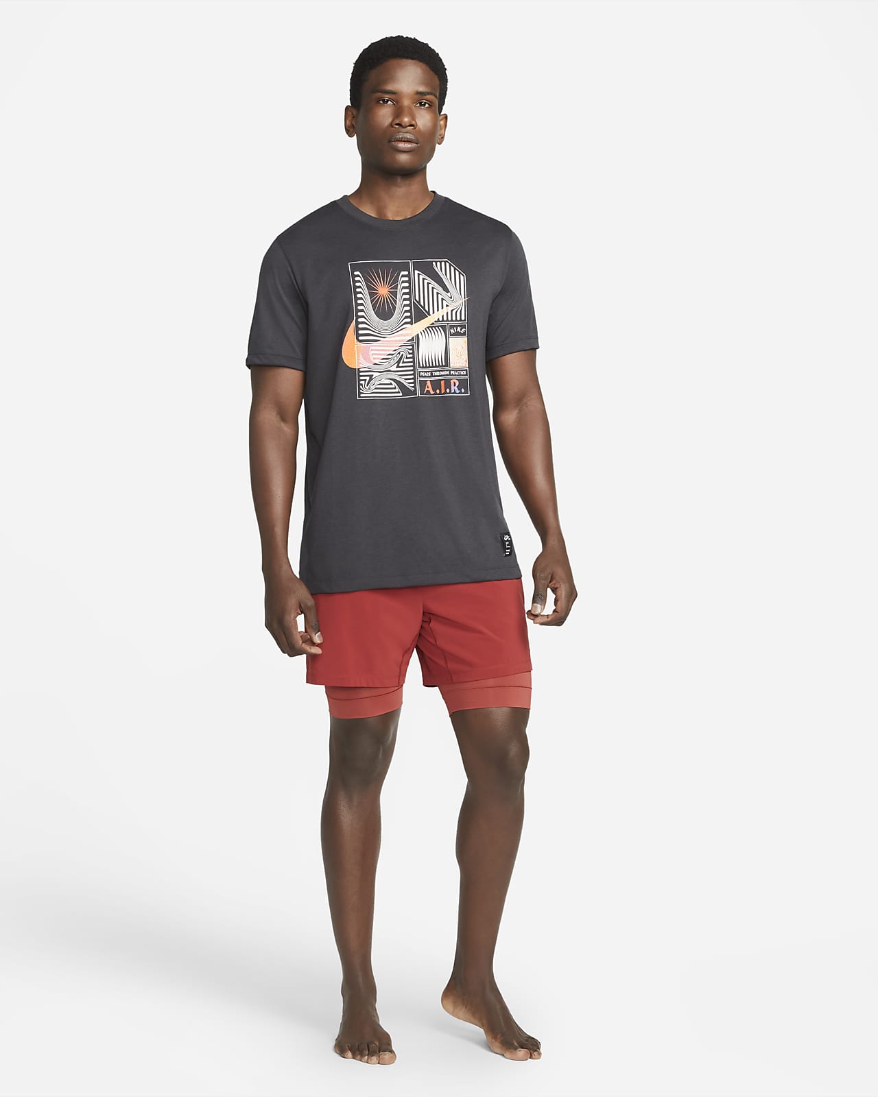 Nike Yoga Dri-FIT A.I.R. T-shirt voor Heren - Zwart