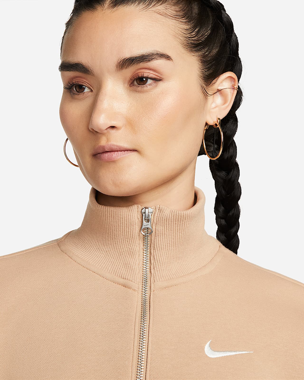 Nike Sportswear Phoenix Fleece Women's Oversized 1/2-Zip Crop Sweatshirt.  Nike GB