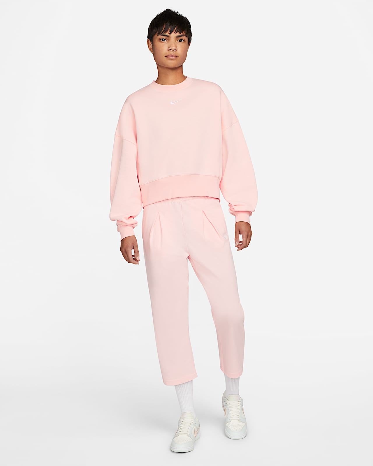 Women's sportswear essentials oversized fleece crew clearance