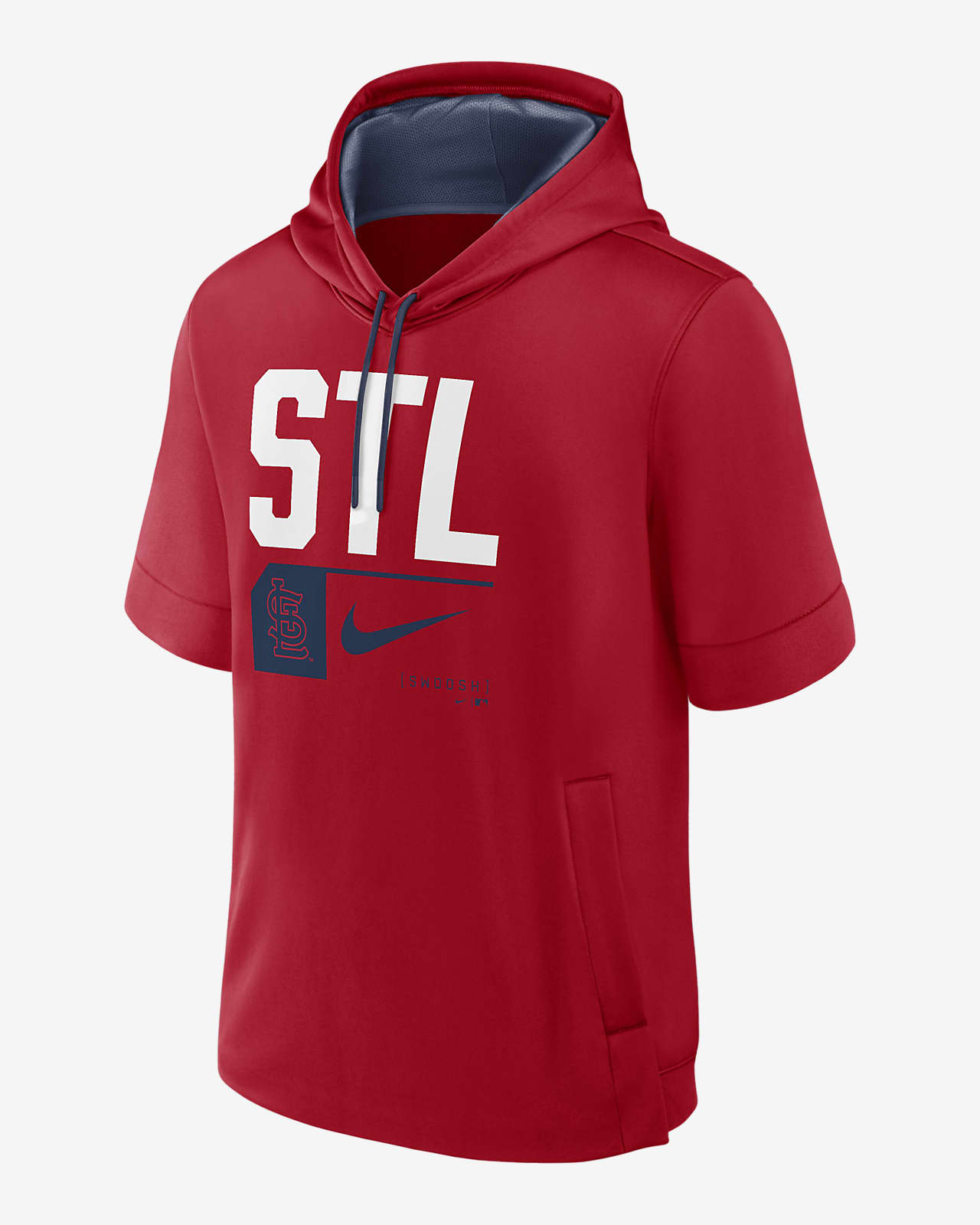 Sudadera con gorro sin cierre de manga corta Nike de la MLB para hombre St. Louis Cardinals Tri Code Lockup