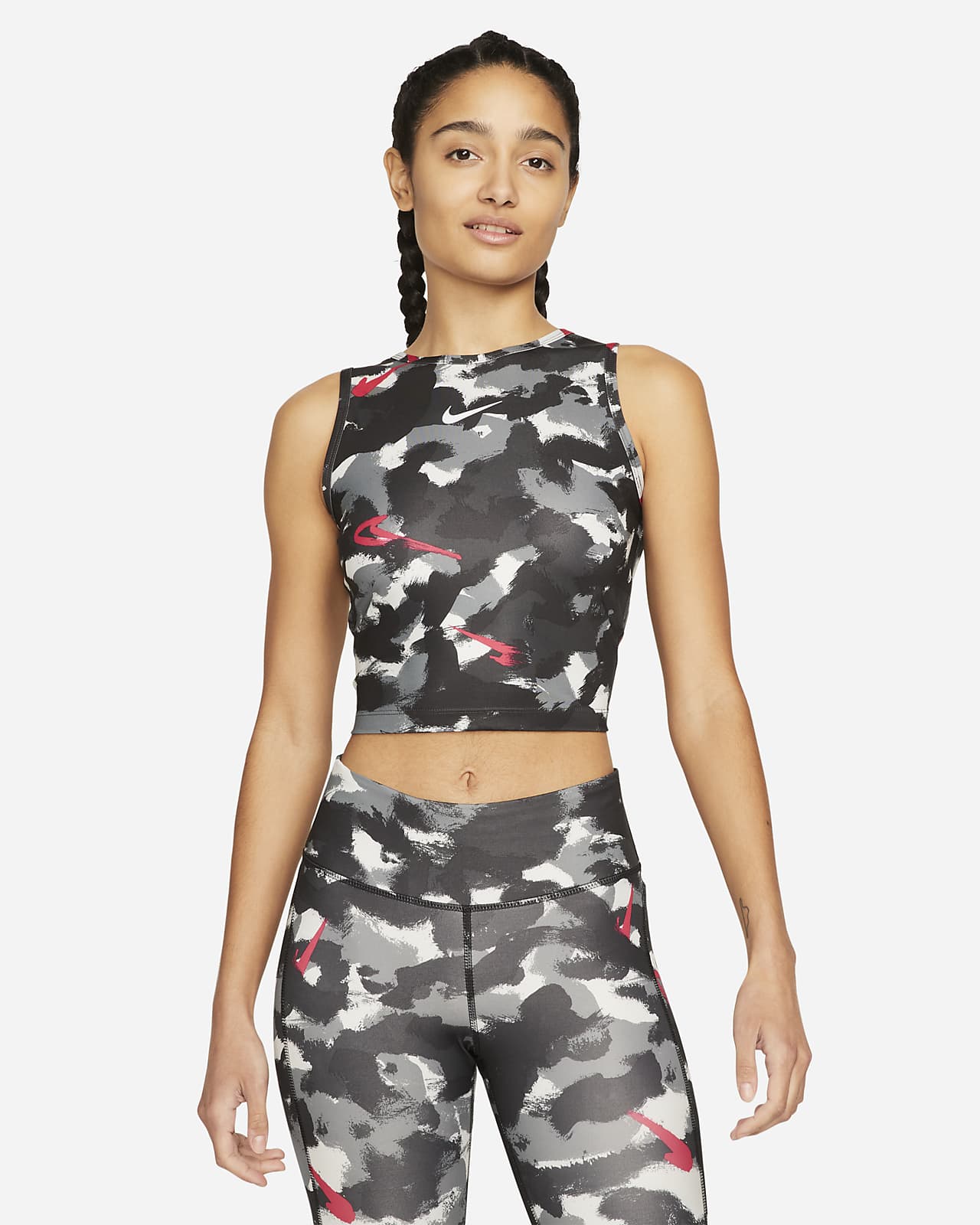 nike cropped running tank