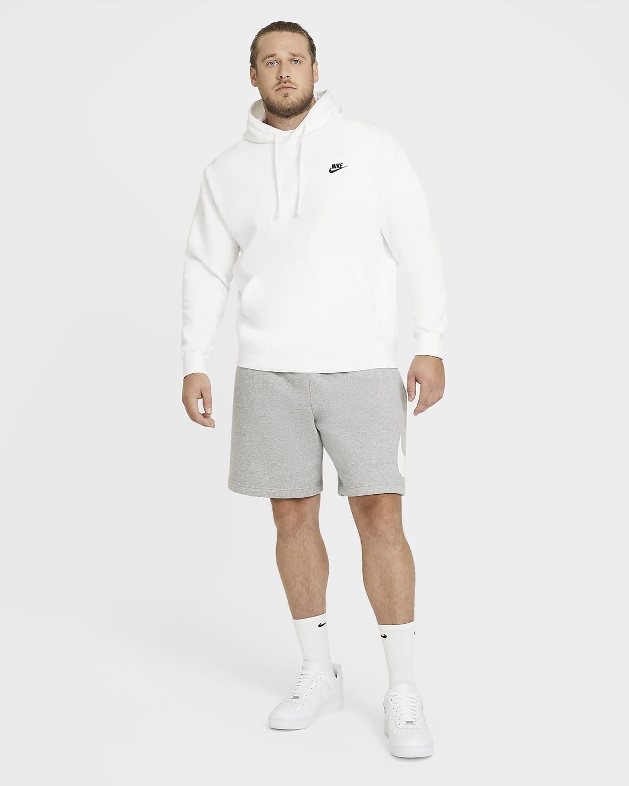 nike sportswear club fleece white