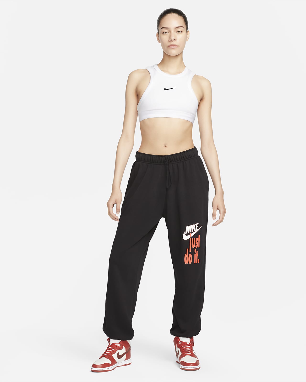 Nike white cropped tank clearance top