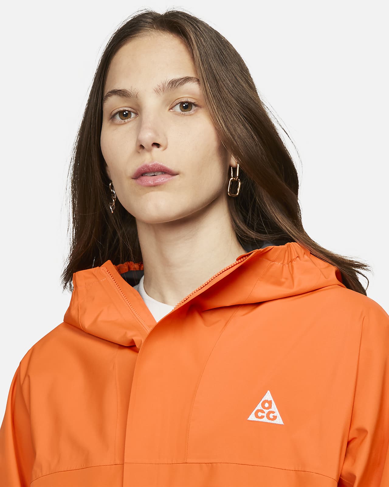 Nike orange best sale jacket women's