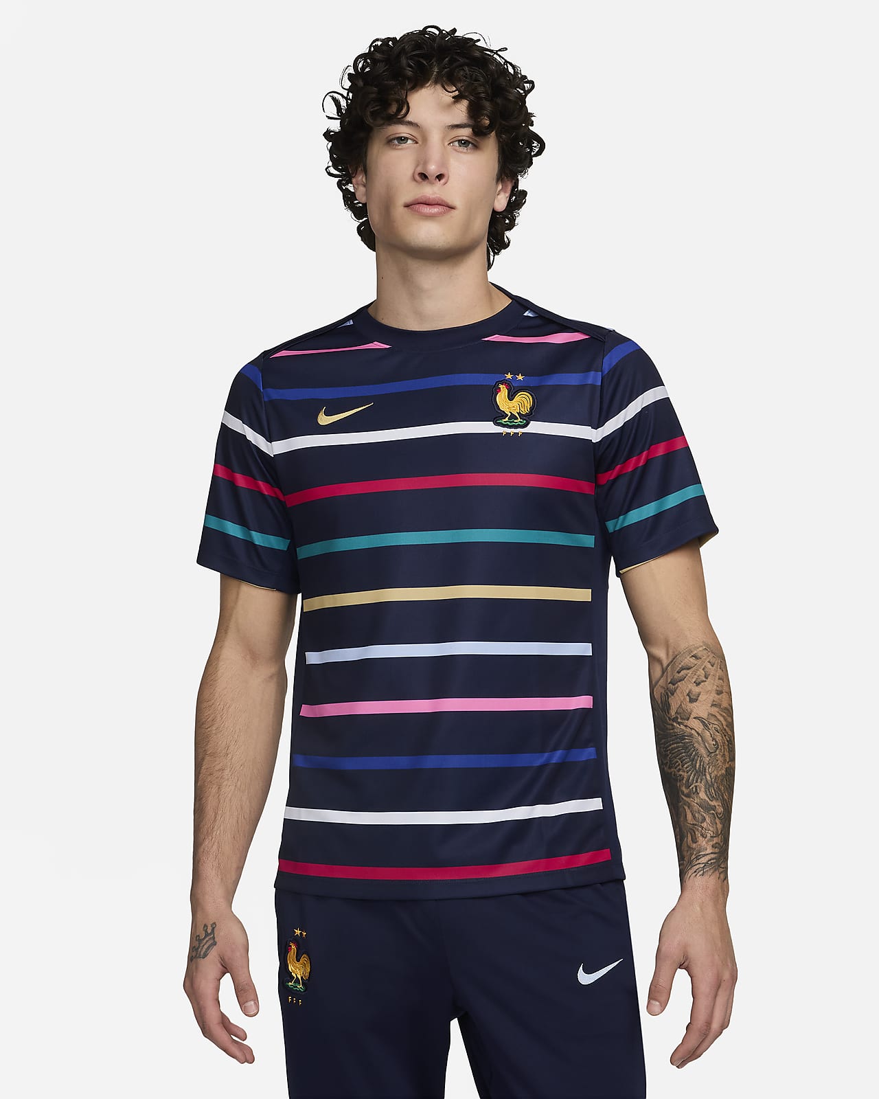 Camisola de futebol do equipamento de aquecimento Nike Dri-FIT Academy Pro FFF Barcelona SE para homem