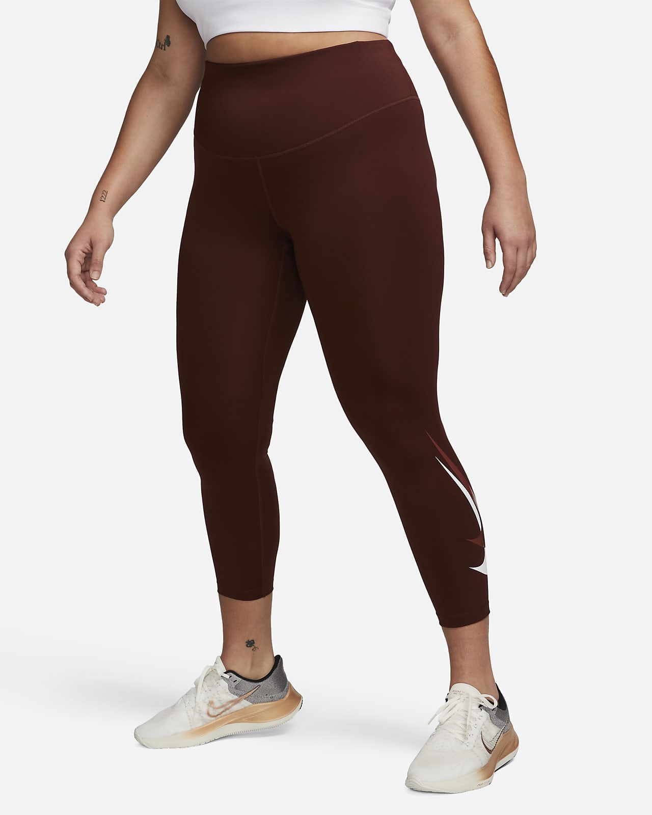 Nike Running Dri-FIT Swoosh Run 7/8 leggings in black