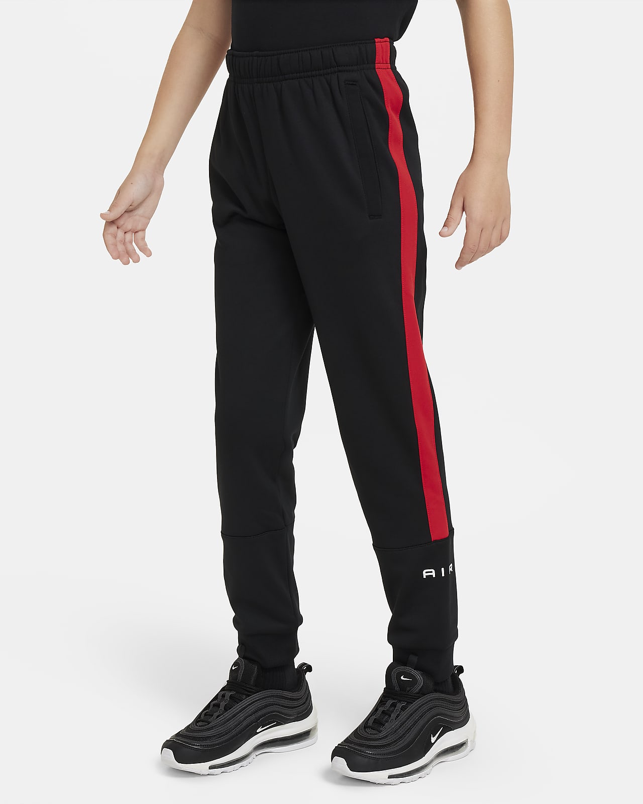 Nike black discount and red joggers