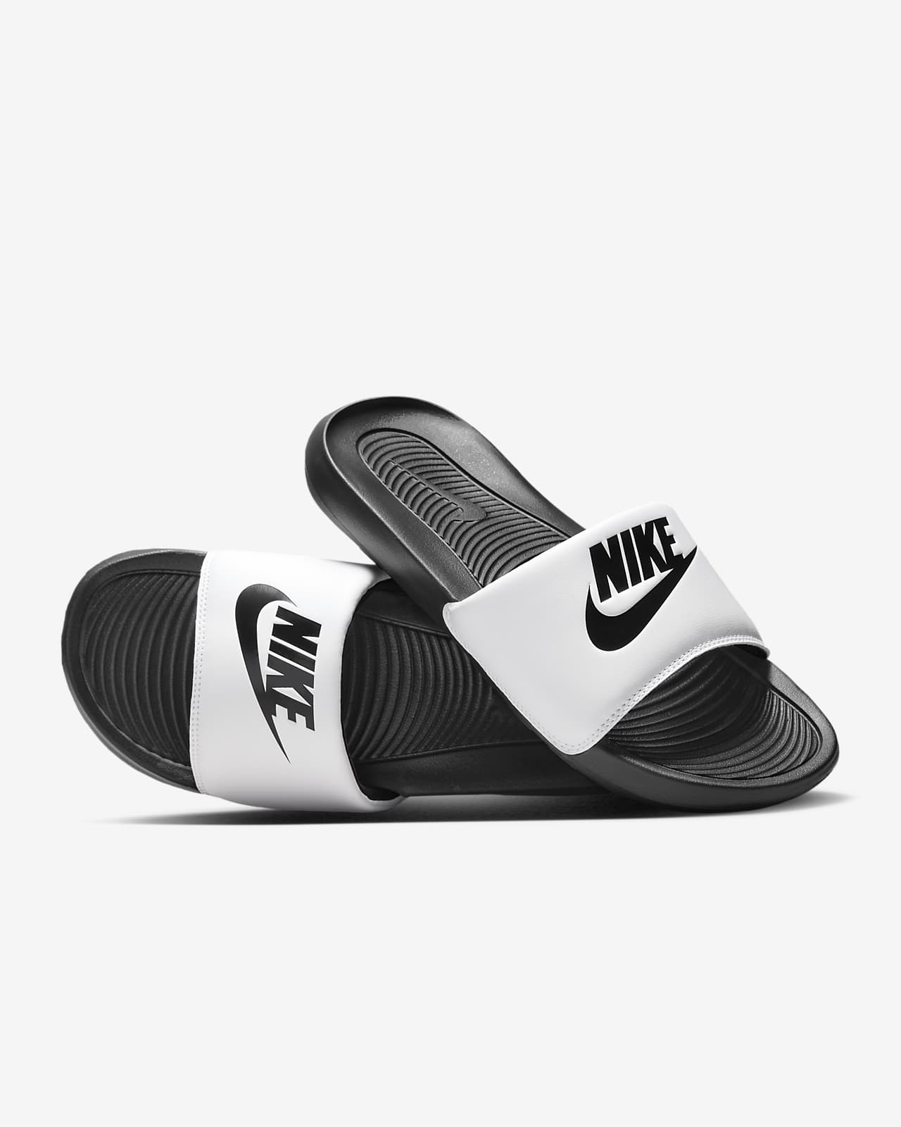 nike slides black and grey