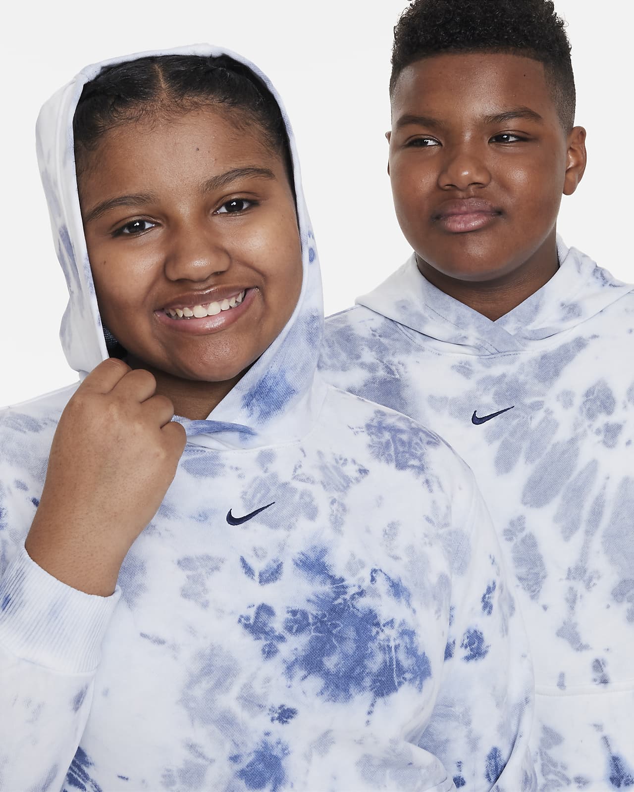 Nike Sportswear Club Fleece Tie Dye Hoodie in Photo Blue