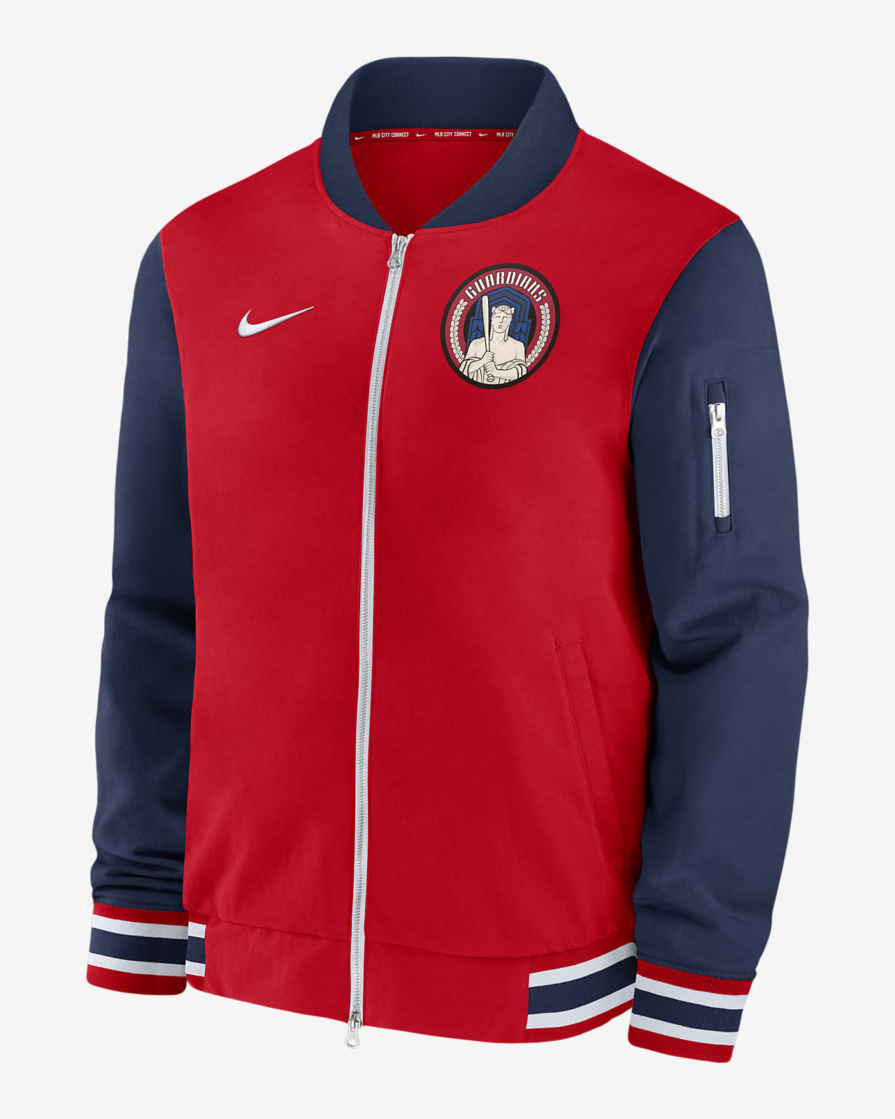 Cleveland Guardians Authentic Collection City Connect Game Time Men's Nike MLB Full-Zip Bomber Jacket