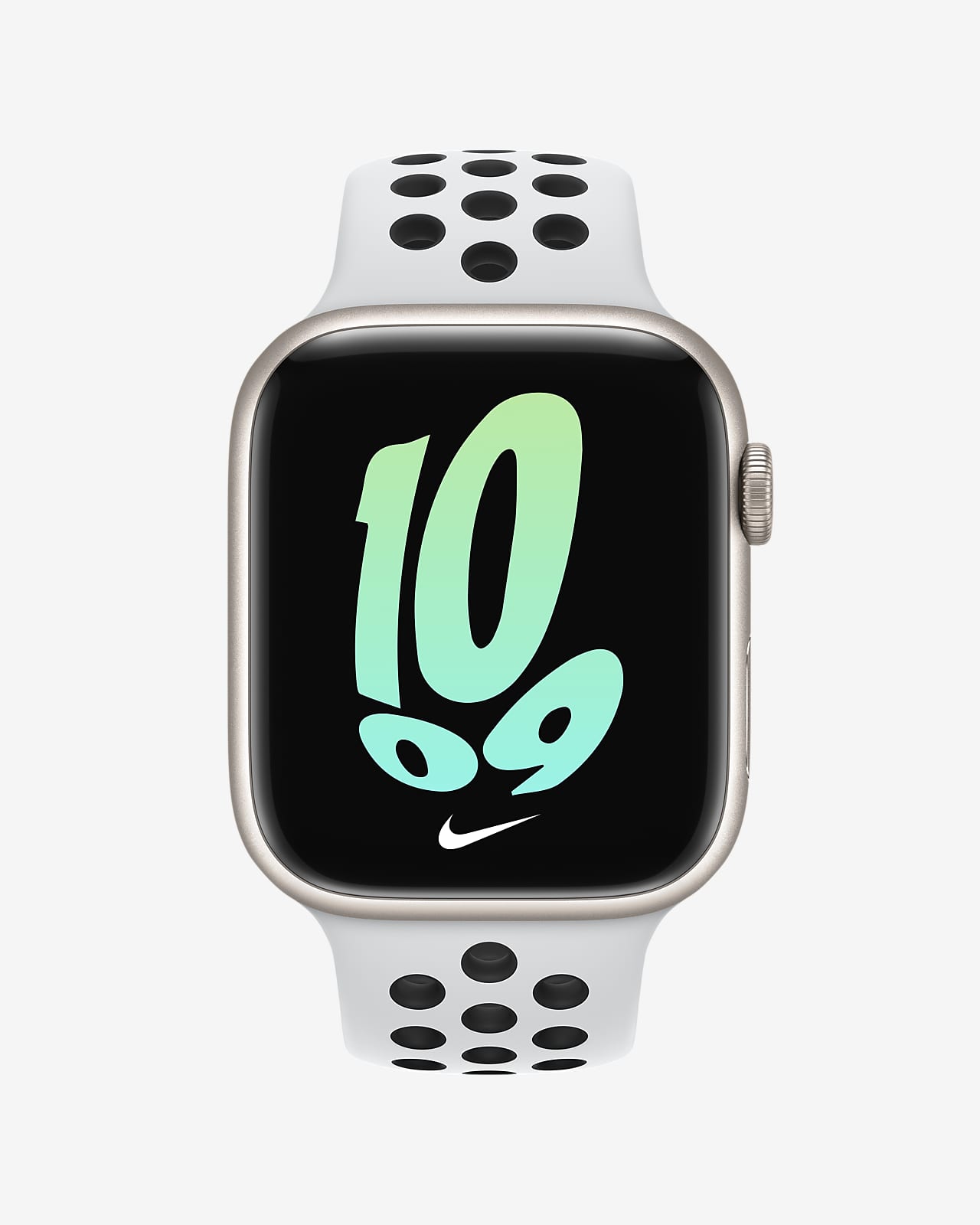 Apple Watch Series 7 (GPS + celular) con correa deportiva Nike en caja de  aluminio color luz estelar de 45 mm. Nike.com