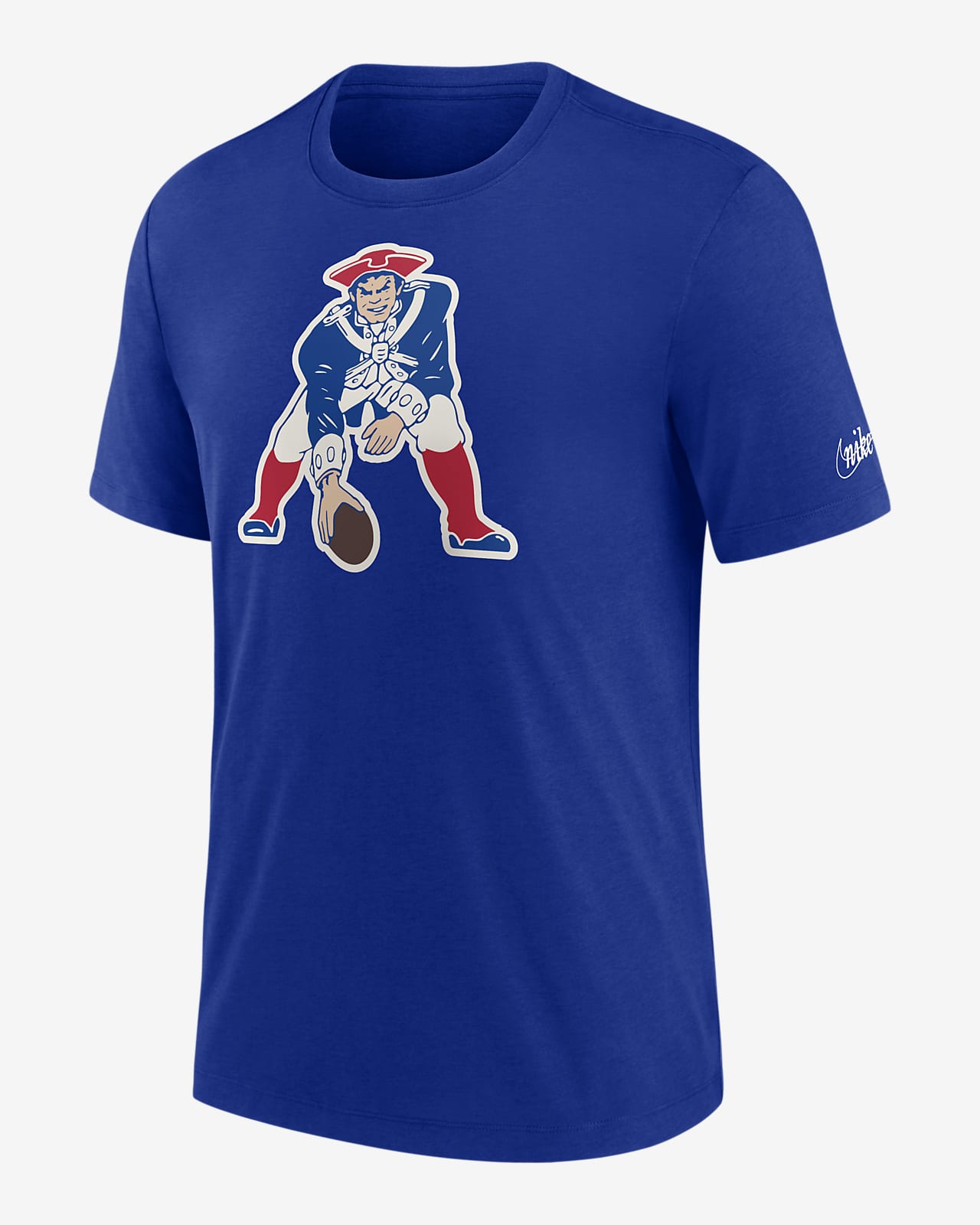 Men's Nike Royal New England Patriots Rewind Logo Tri-Blend T-Shirt