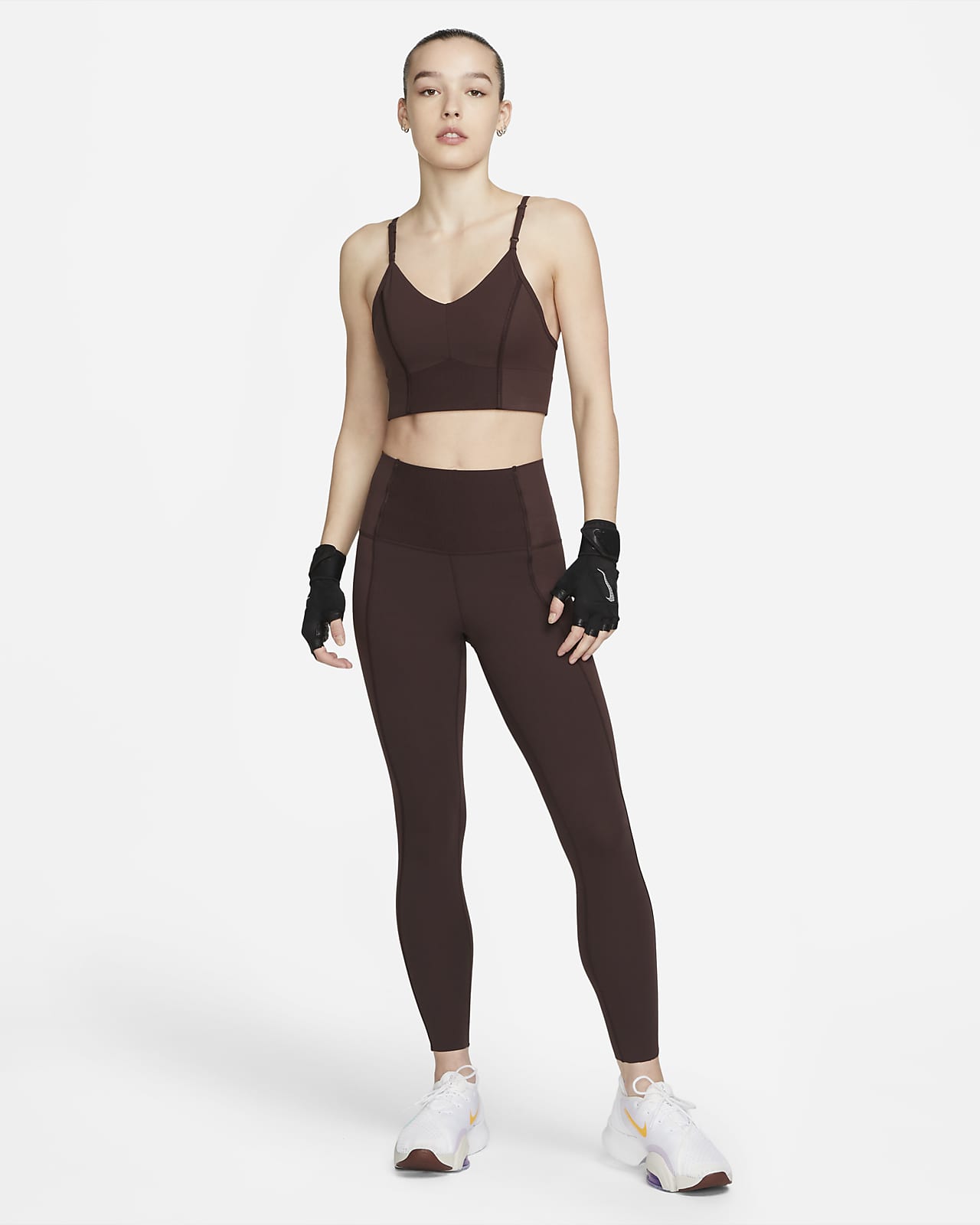 Nike Yoga Dri-FIT ADV Indy seamless light support sports bra in pink