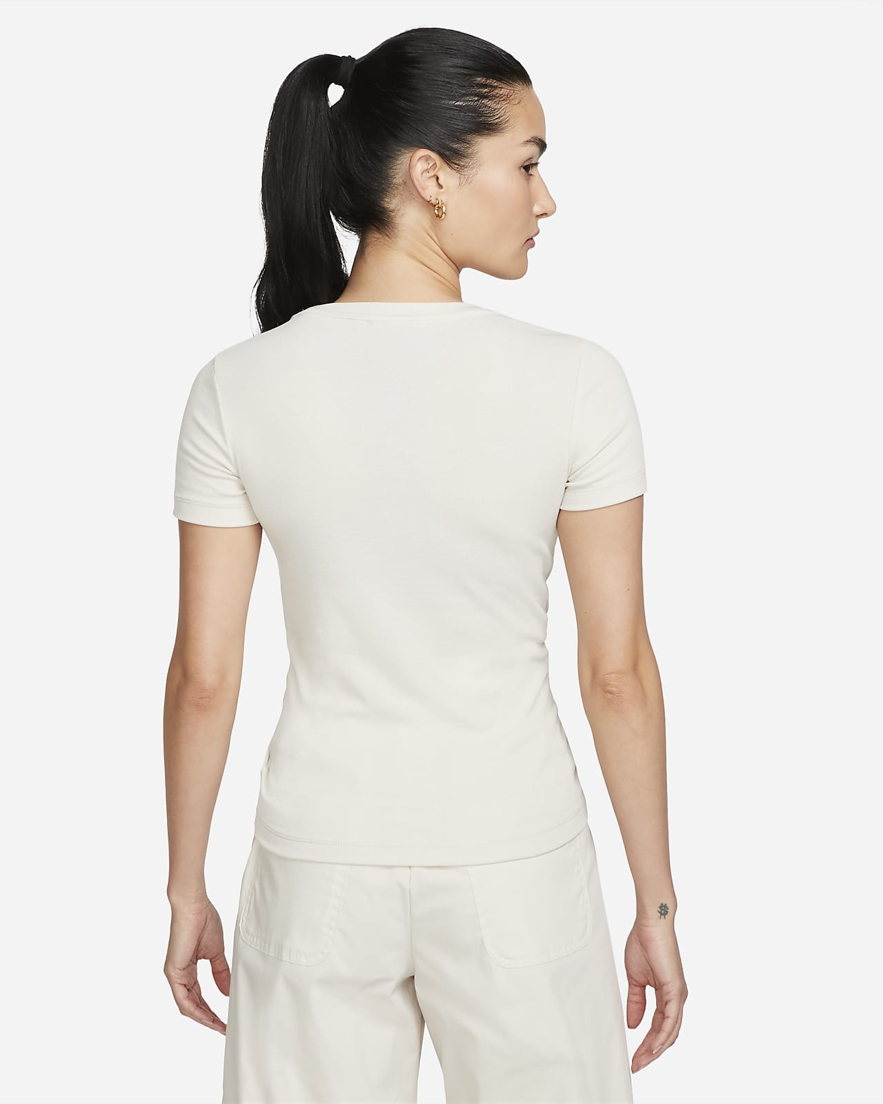 Haut court à manches courtes côtelé Nike Sportswear Essentials Mod pour  femme. Nike FR