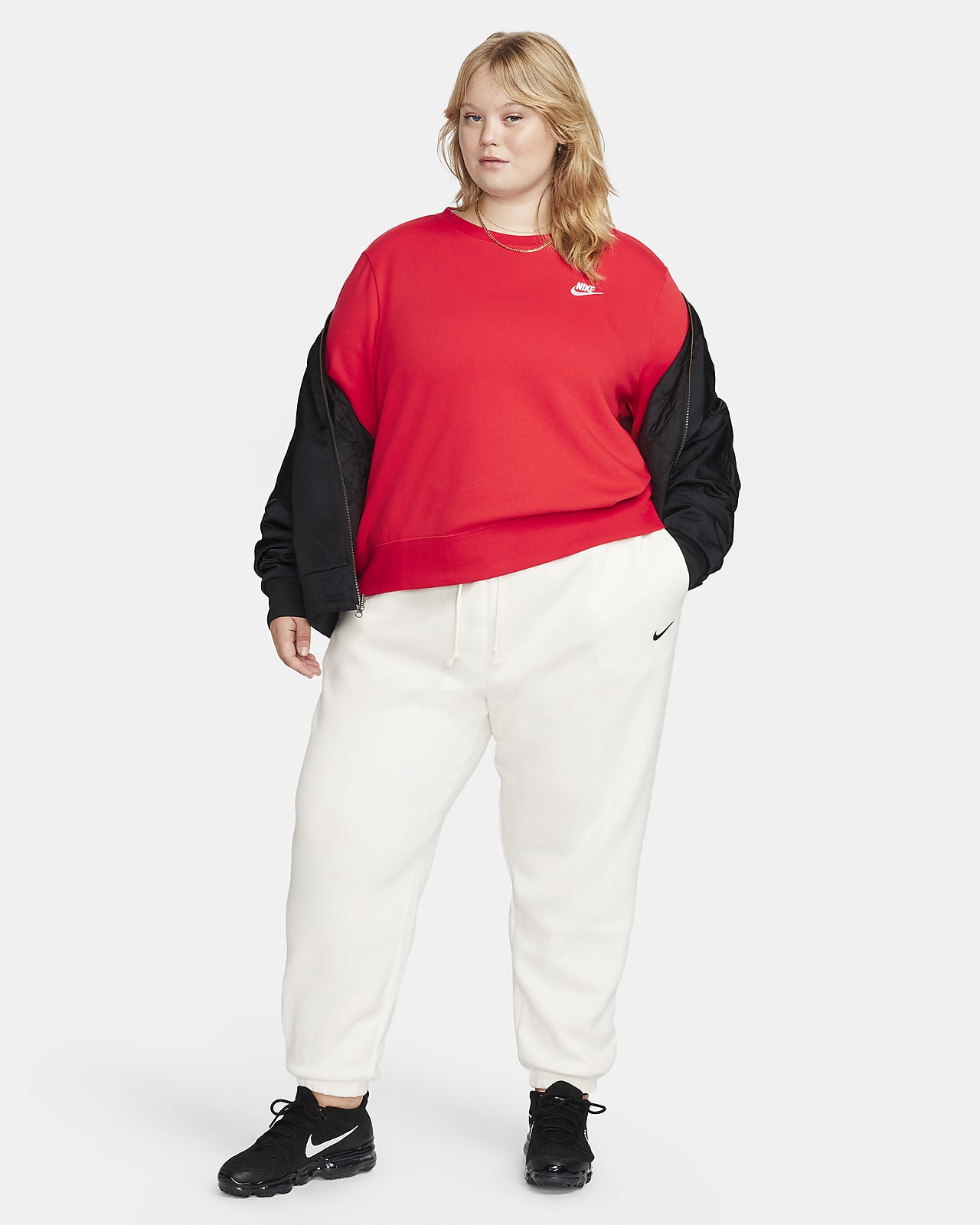 sprede burst forbruger Nike Sportswear Club Fleece Women's Crew-Neck Sweatshirt (Plus Size). Nike .com