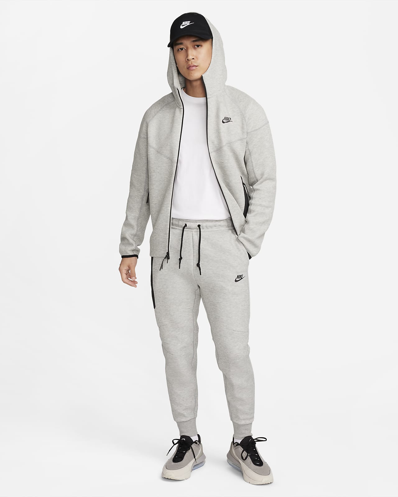 Nike Tall Tech Fleece full-zip hoodie in gray
