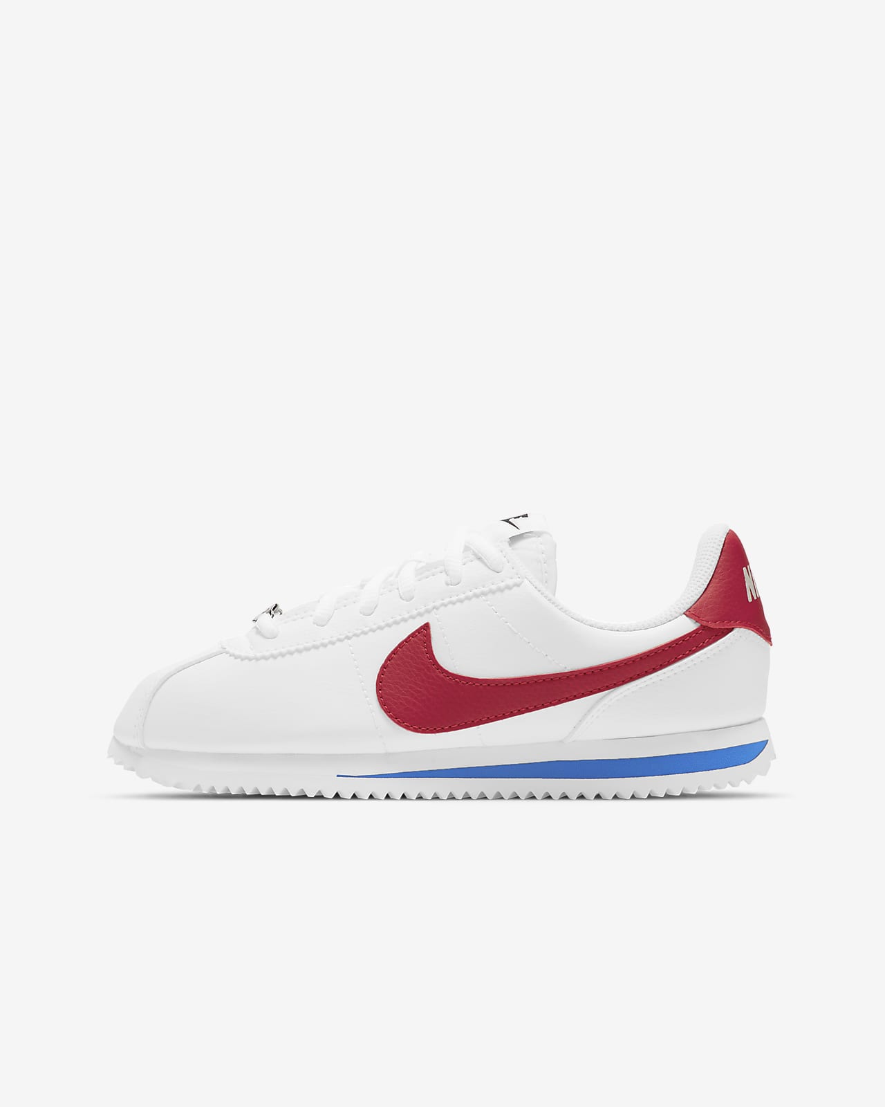 Boys Big Kids Cortez Basic SL Casual Shoes in White/White Size 5.5 Leather Finish Line Boys Shoes Flat Shoes Casual Shoes 