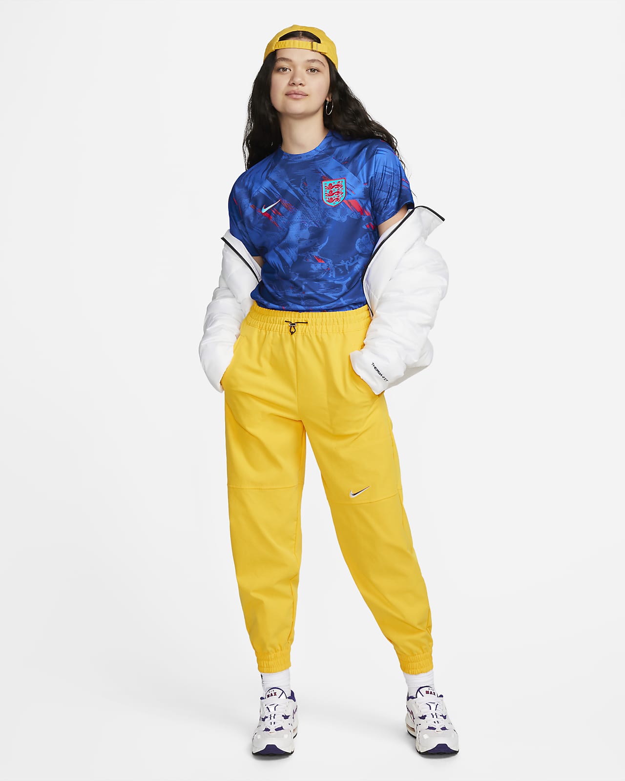 England Women's Nike DriFIT PreMatch Football Top. Nike IE