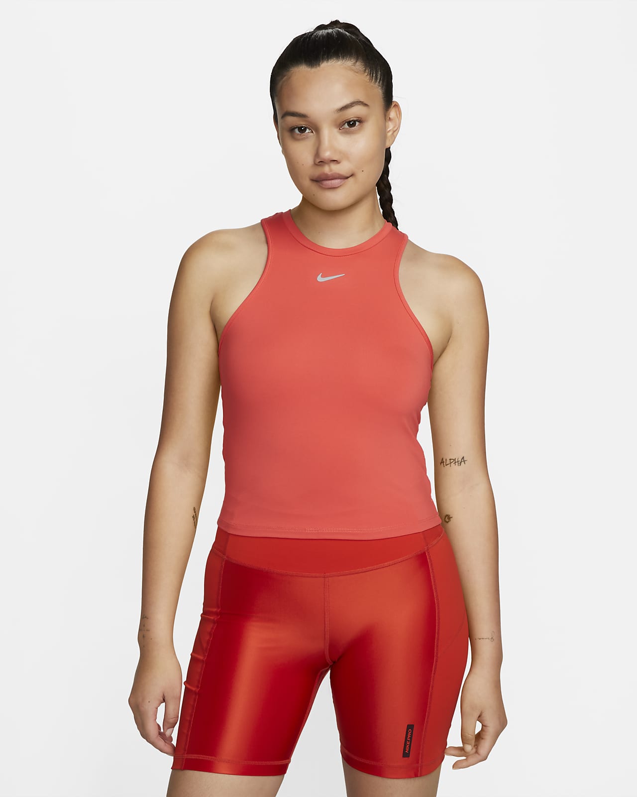 Nike Yoga Luxe Crop Tank in Cerulean