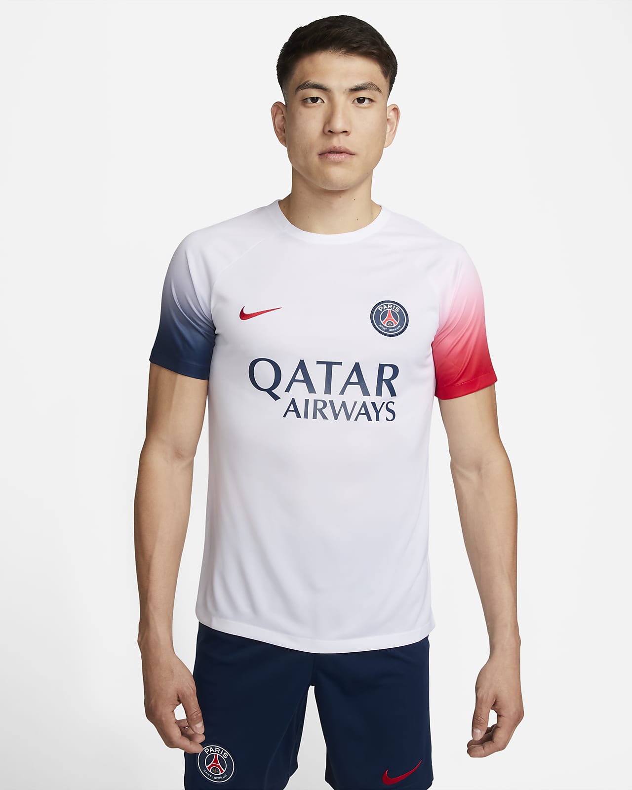 Paris Saint-Germain Academy Pro Men's Nike Dri-FIT Pre-Match Soccer Top.