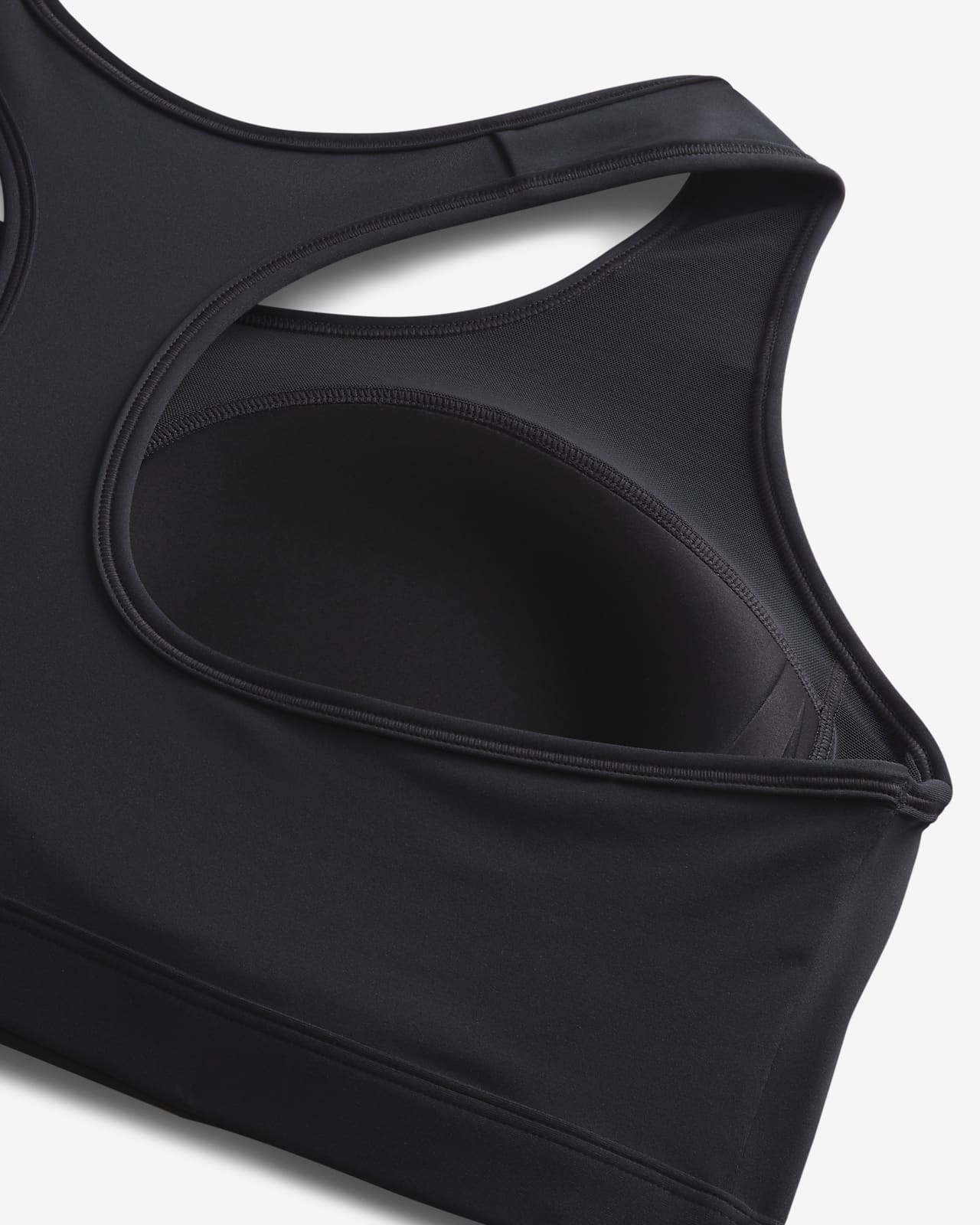Nike Women's Dri-FIT Swoosh Medium-Support Sports Bra White / Black - Dark  Smoke Grey
