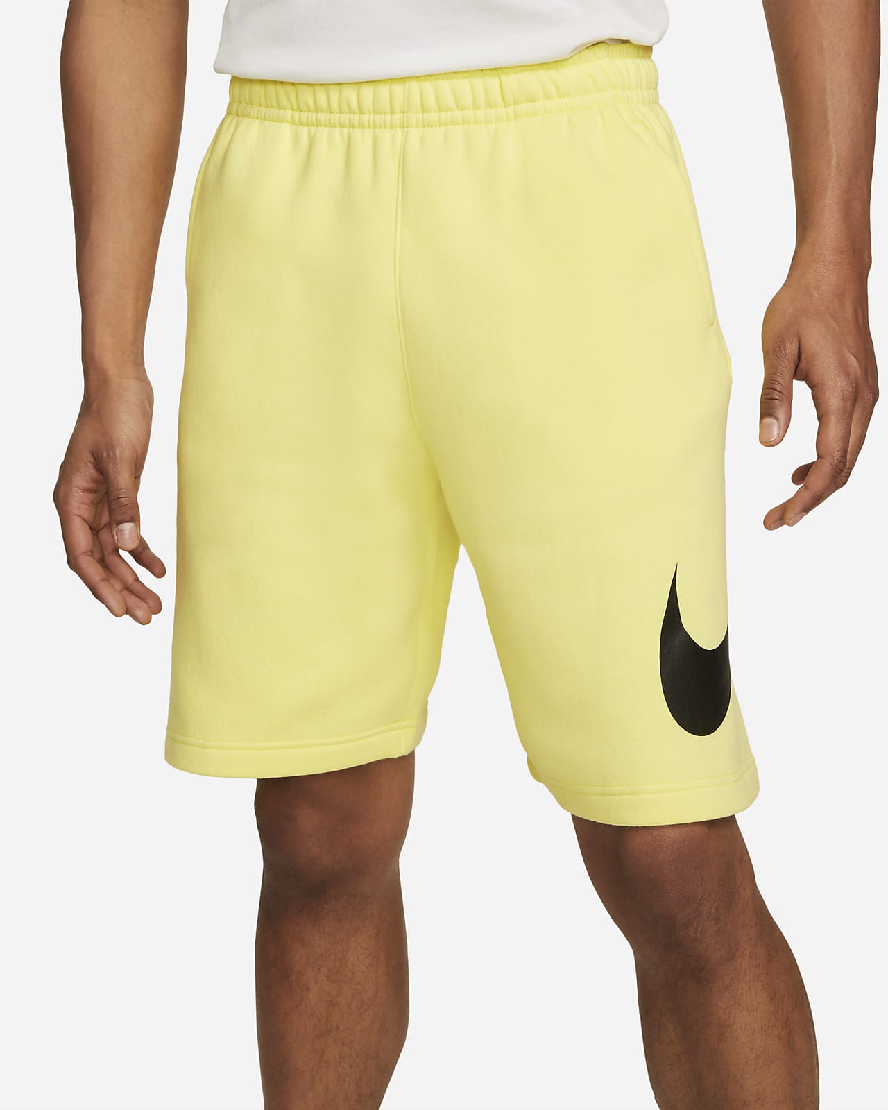 nike club fleece shorts yellow