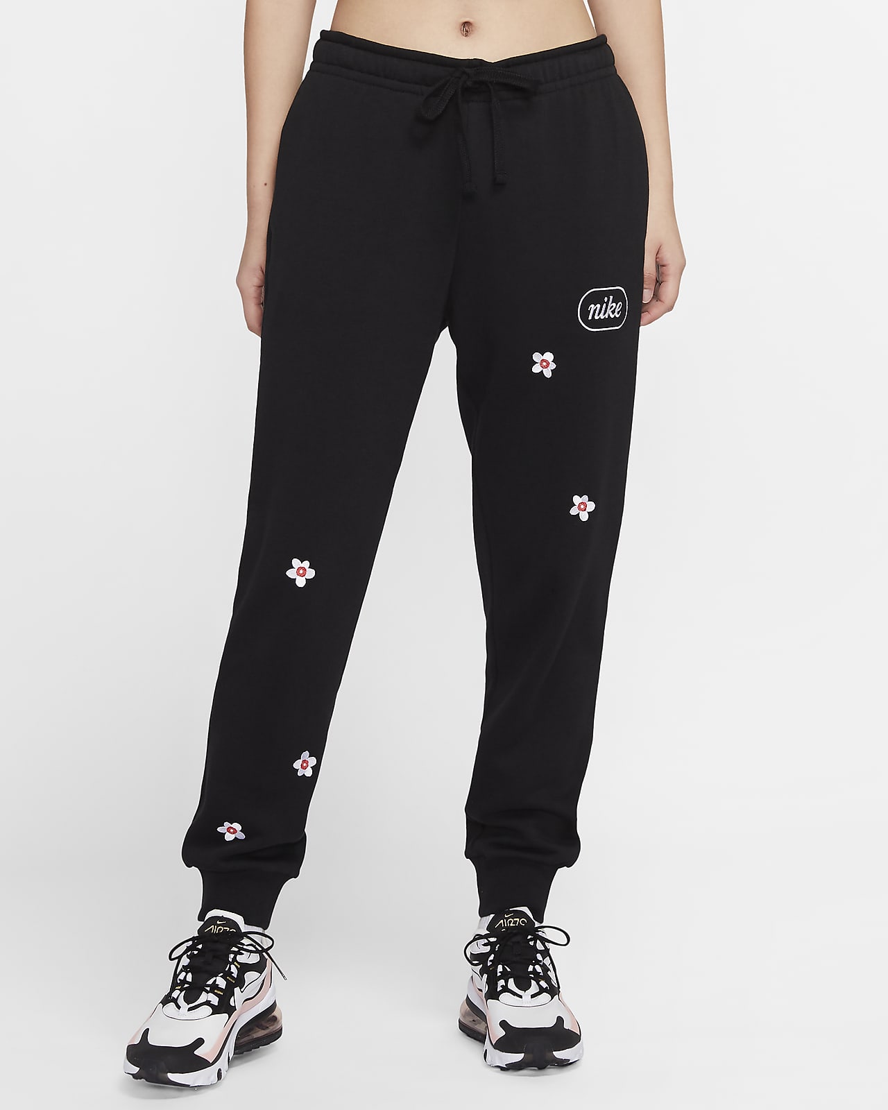 nike embroidered flower sweatpants
