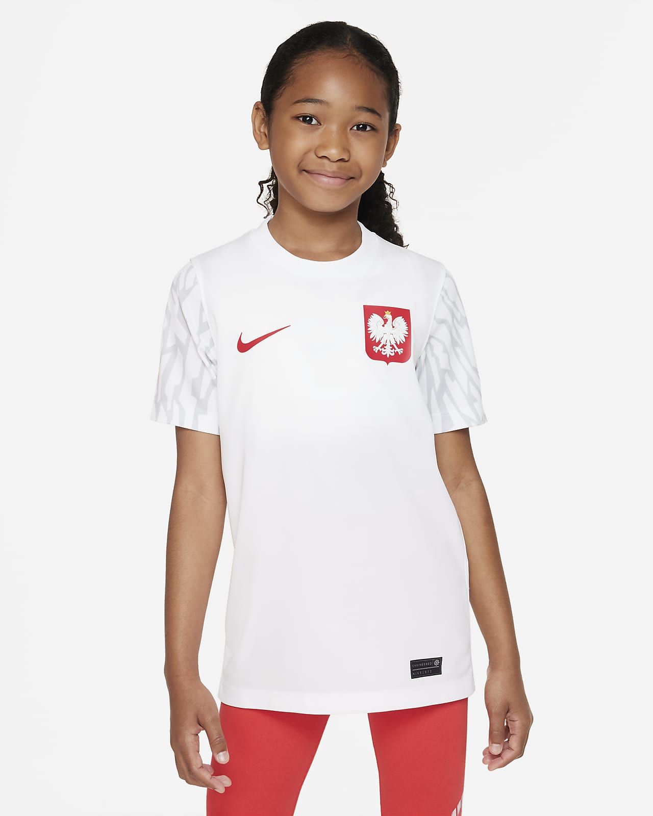 Koszulka piłkarska z krótkim rękawem dla dużych dzieci Nike Dri-FIT Polska 2022/23 (wersja domowa)