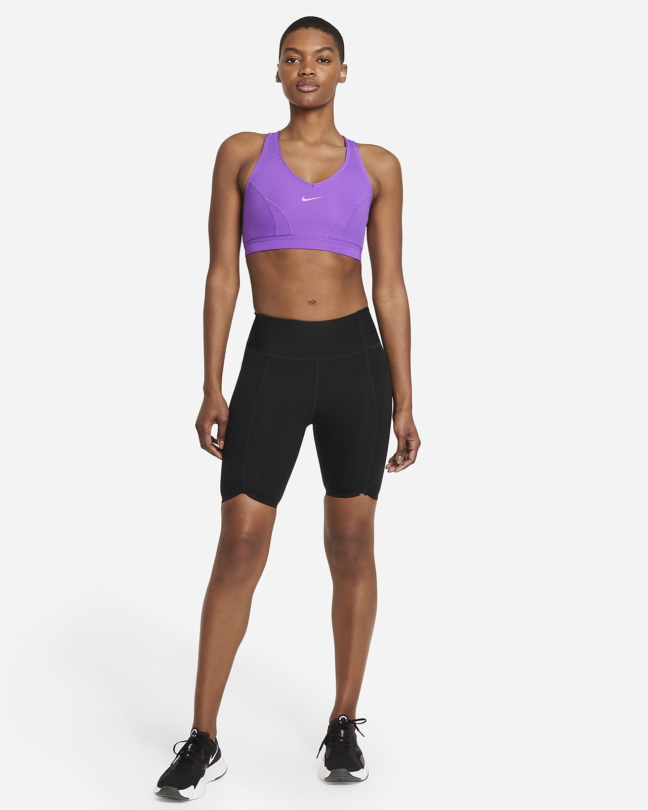 Nike公式 ナイキ Dri Fit スウッシュ アイコン クラッシュ ウィメンズ ミディアムサポート ワンピース パッド Vネック スポーツブラ オンラインストア 通販サイト