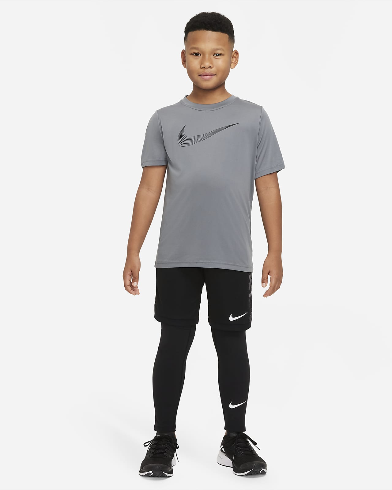 Nike (Big Boys) Boy's Pro Warm Graphic Training Tights Black X-Large
