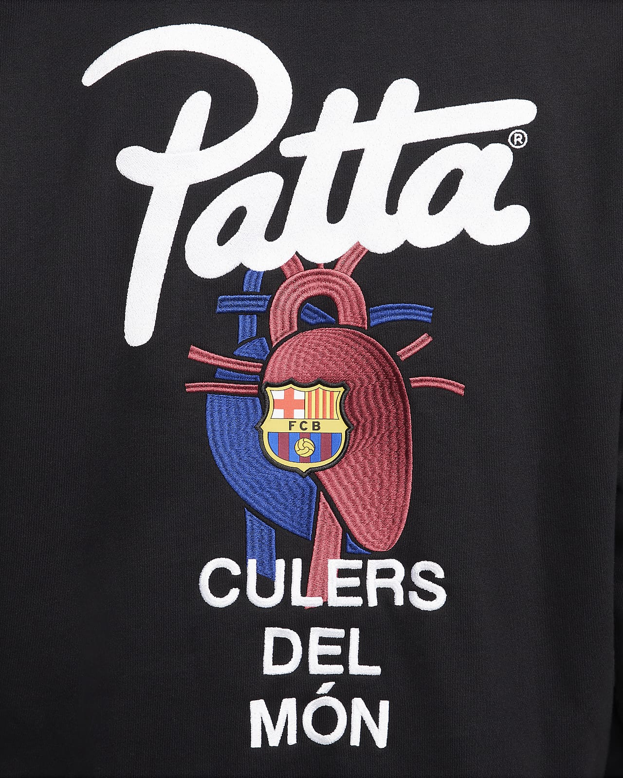 FC Barcelona Solo Swoosh x Patta Men's Nike Soccer Heavyweight Fleece Hoodie