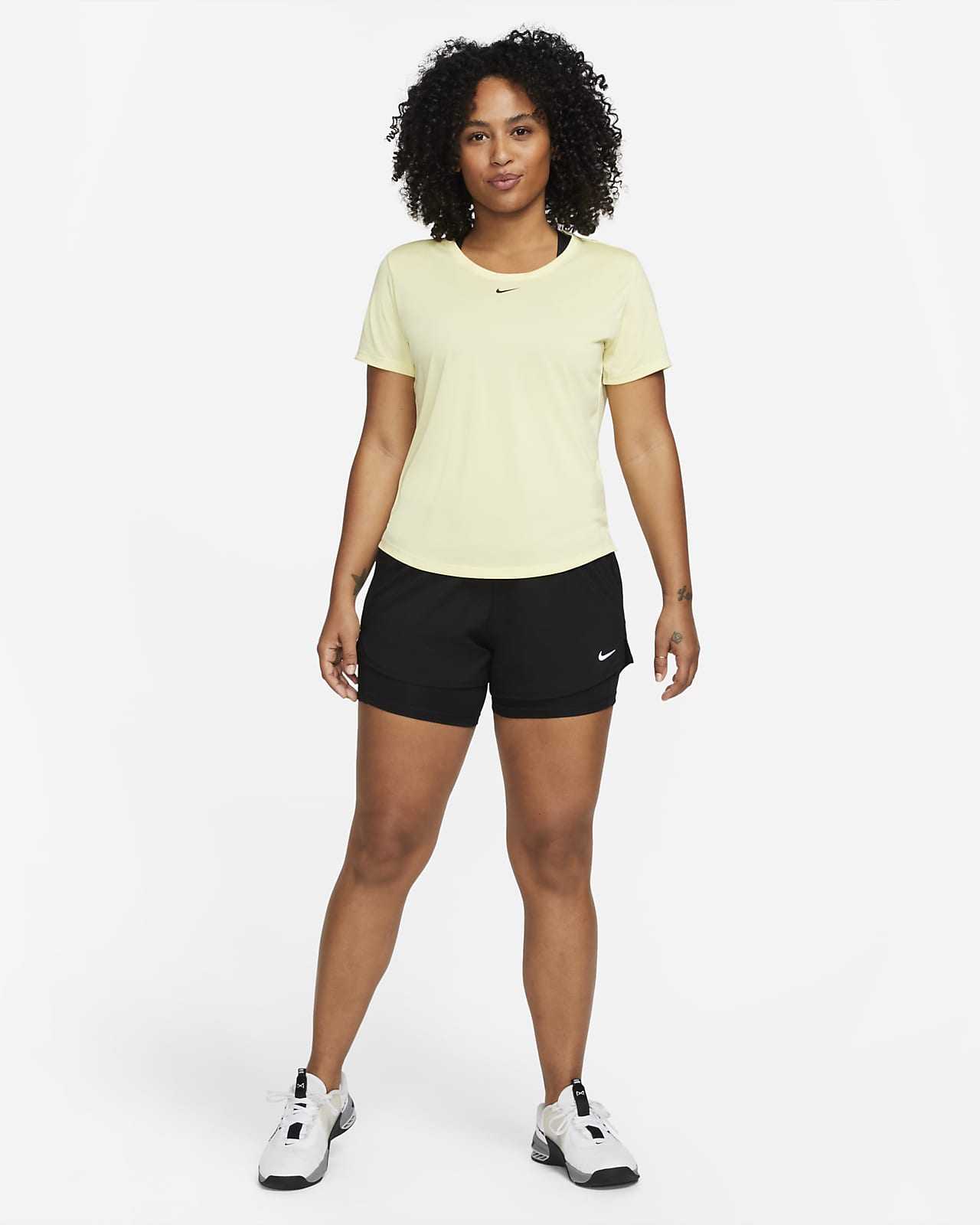 Nike One Womens Dri-FIT 2 In 1 Shorts Black XS