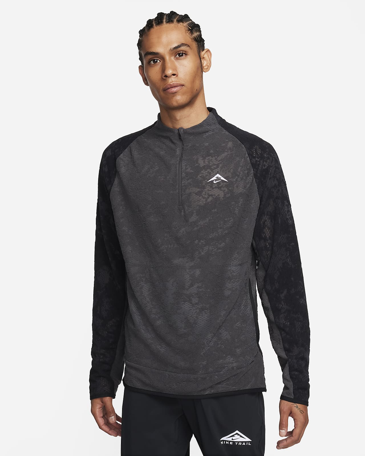 Camisola de running Dri-FIT com fecho até meio Nike Trail para homem