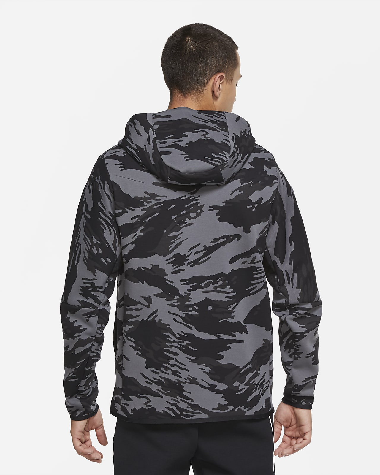 camouflage print zipped hoodie nike