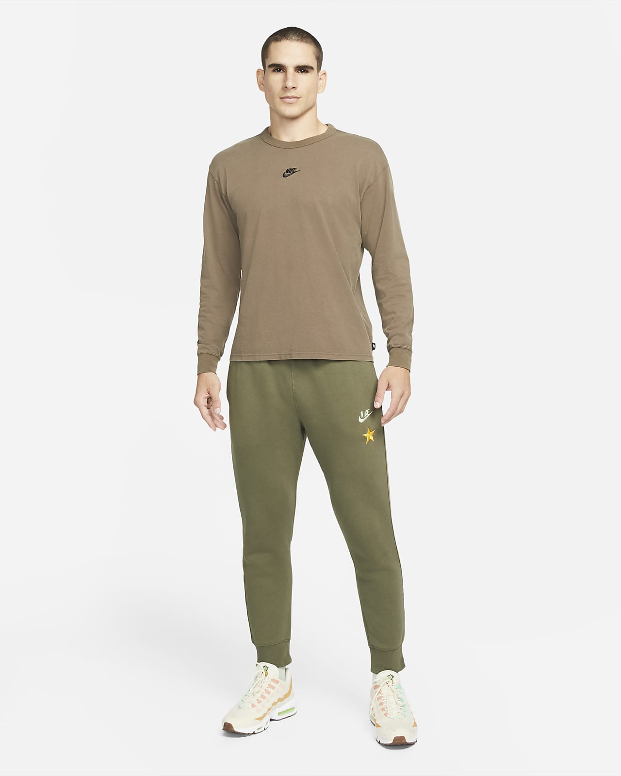 men's nike sportswear club long sleeve crew