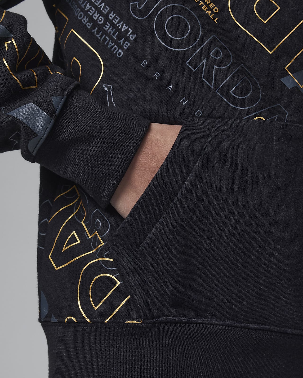 mens black and gold jordan hoodie