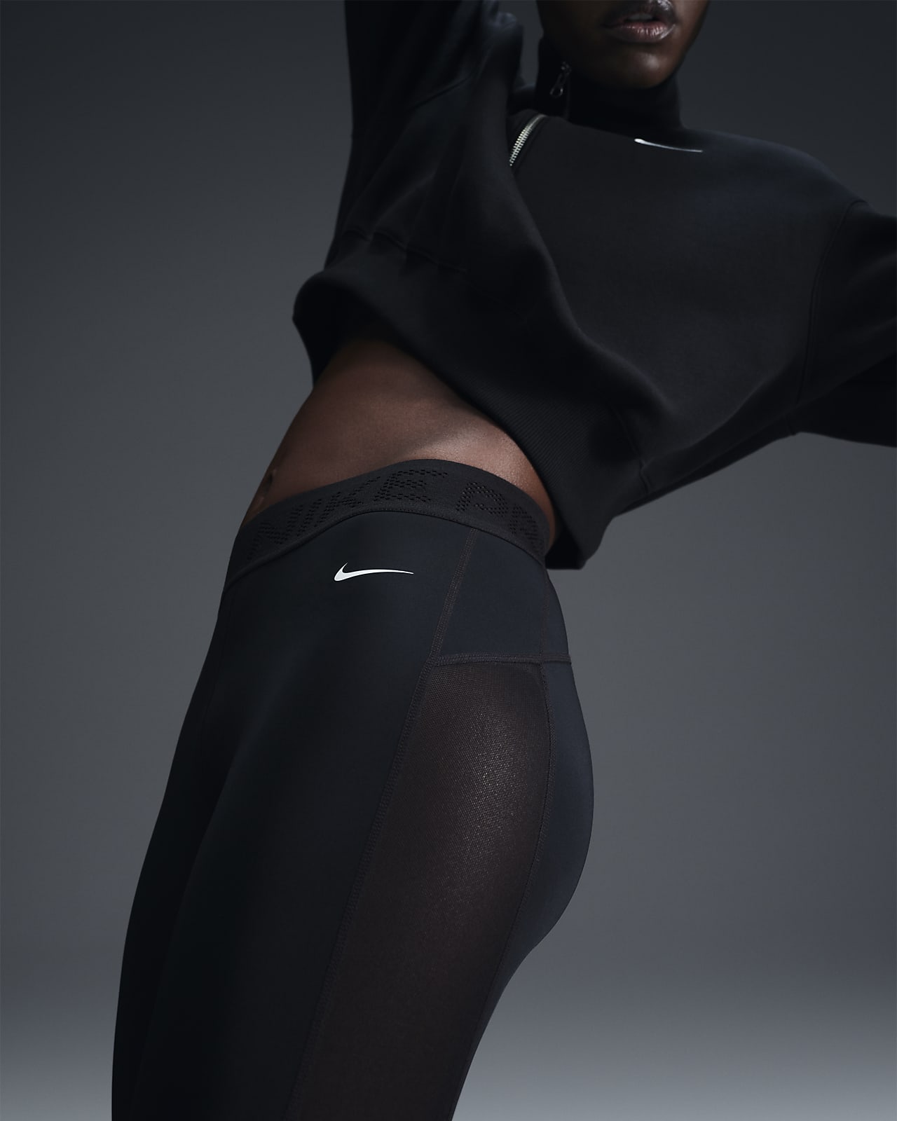 Damskie legginsy 7/8 ze średnim stanem i wstawkami z siateczki Nike Pro