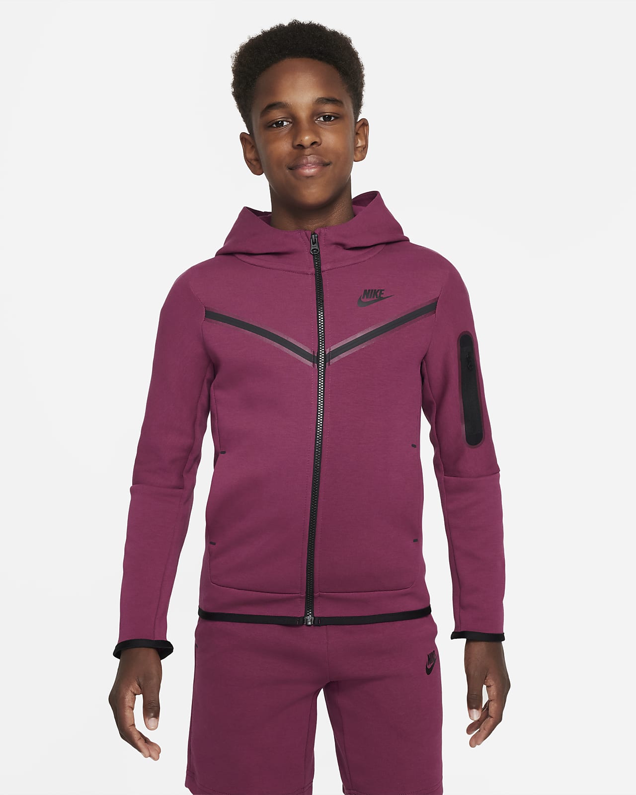 Nike Sportswear Tech Fleece Hoodie met rits voor jongens. Nike BE